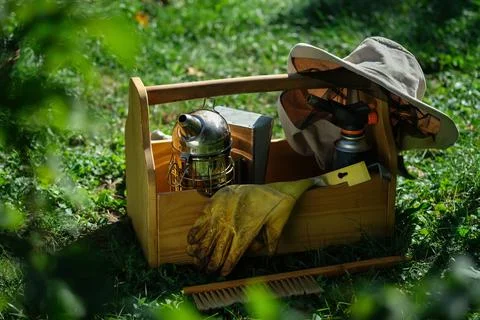 A tool of the beekeeper. Everything for a beekeeper to work with bees. Smoker, a Stock Photos