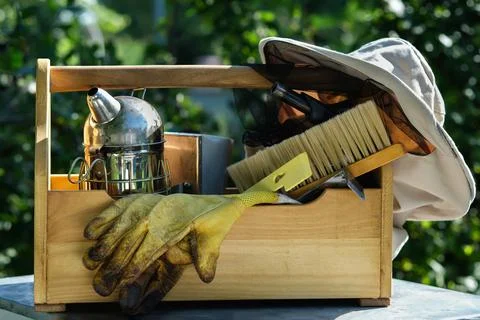 A tool of the beekeeper. Everything for a beekeeper to work with bees. Smoker, a Stock Photos