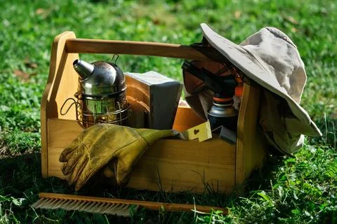 A tool of the beekeeper. Everything for a beekeeper to work with bees. Smoker, a Stock Photos