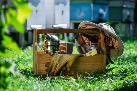 A tool of the beekeeper. Everything for a beekeeper to work with bees. Smoker, a Stock Photos