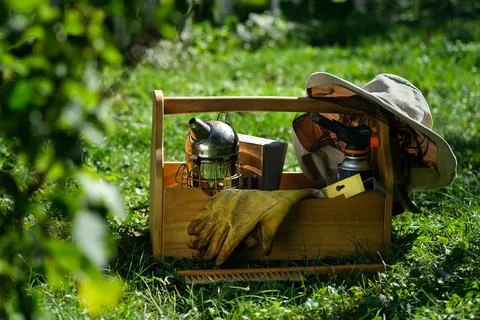 A tool of the beekeeper. Everything for a beekeeper to work with bees. Smoker, a Stock Photos