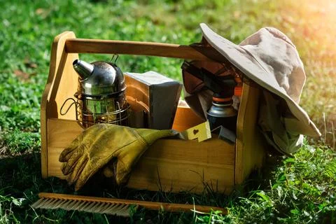 A tool of the beekeeper. Everything for a beekeeper to work with bees. Smoker, a Stock Photos
