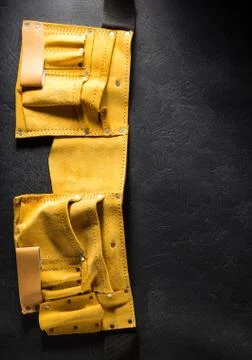 Tool belt on black Stock Photos