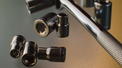 Tool bit set, with hand ratchet Stock Footage 140328226