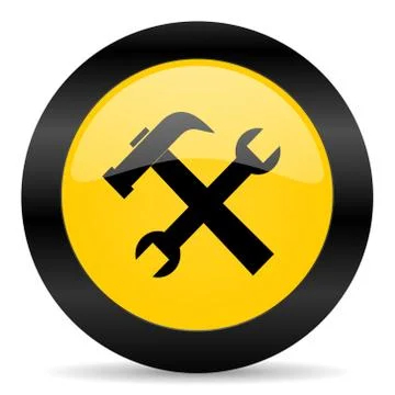 Tool black yellow web icon Stock Illustration