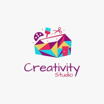 Tool box and house studio art logo icon Stock Illustration