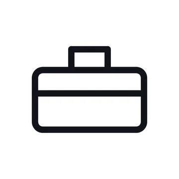 Tool Box Black White Line Icon Editable Stroke Vector Symbol Stock Illustration