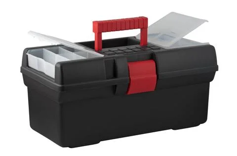 Tool box with compartments for small items in a cover. Tool box with compa... Stockfoto's