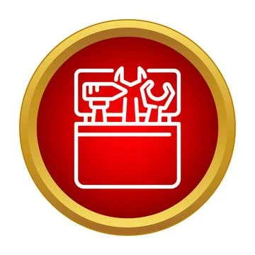 Tool box containing maintenance and repair equipment icon Stock Illustration