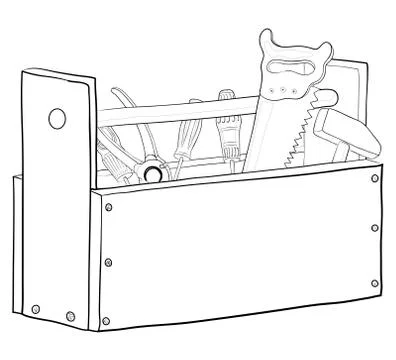 Tool box, contours Stock Illustration