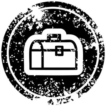 Tool box distressed icon Stock Illustration