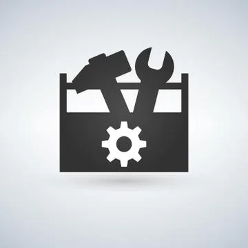 Tool box flat icon, vector illustration. Stock Illustration