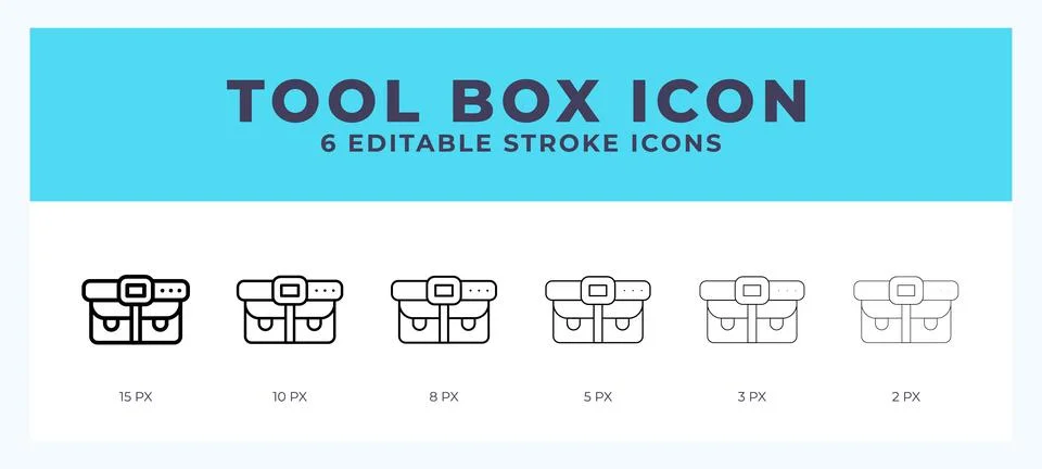 Tool box icon illustration vector with editable stroke. Stock Illustration