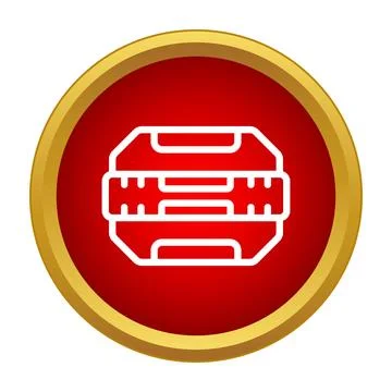 Tool box icon on red and gold button Stock Illustration