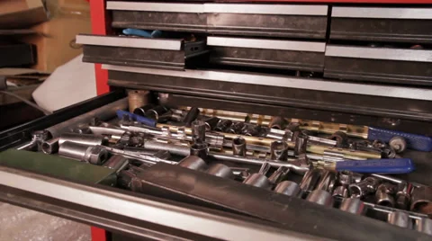 Tool Box in Shop Video stock 34480790