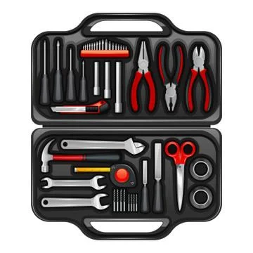 Tool Box With Toolkit Set Stock Illustration