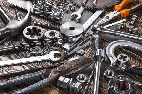 Tool. Building and measuring tools Stock Photos