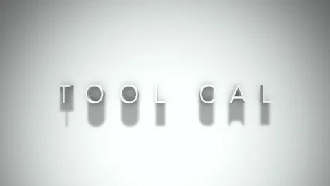 Tool cal 3D title animation with shadows on a white background Stock Footage 297387999