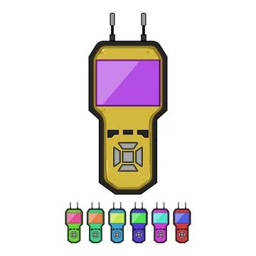 Tool car diagnostic scanner cartoon vector graphic 库存插图