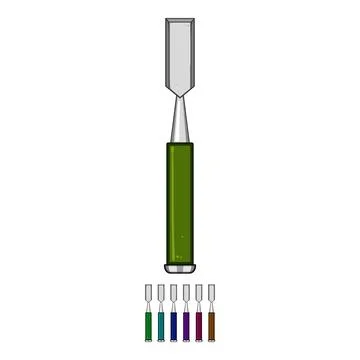 Tool chisel carving cartoon vector graphic Illustration