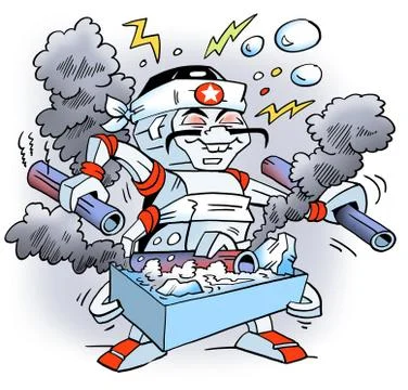 A tool cleaning robot Stock Illustration