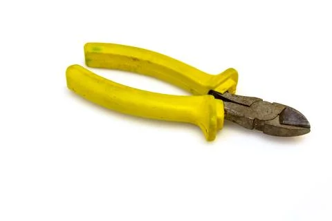 Tool close up of wire cutter on white background Stock Photos