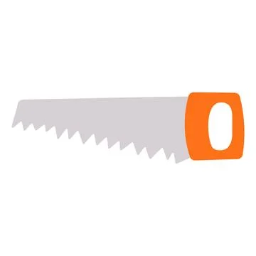 Tool colored metal saw for work garden Stock Illustration