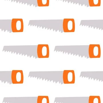 Tool colored metal saw for work garden Stock Illustration