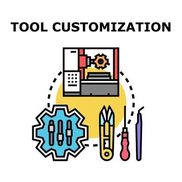 Tool customization concept for manufacturing and engineering Stock Illustration