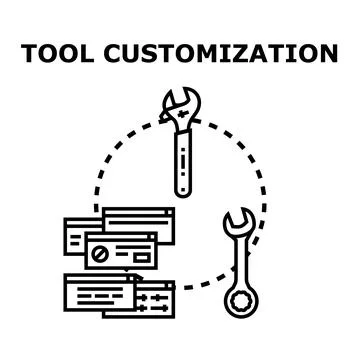 Tool customization concept, setting preferences, and software adjustment Ilustração Stock