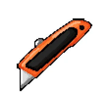 Tool cutter knife pixel art vector illustration Stock Illustration
