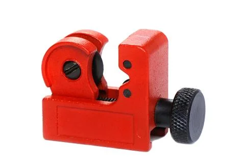 Tool for cutting thin tubes on white background, shallow DOF Stock Photos