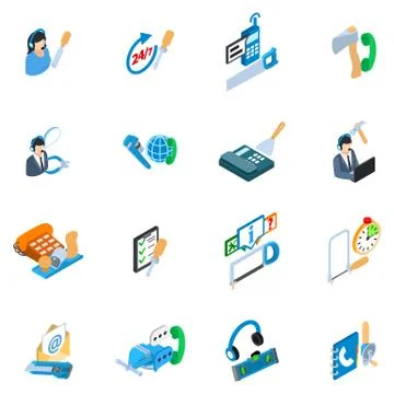 Tool delivery icons set, isometric style Stock Illustration