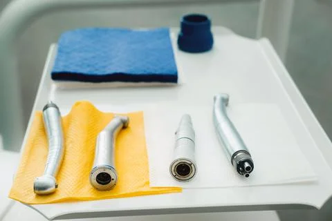 A tool for the dentist before working in his office Foto stock
