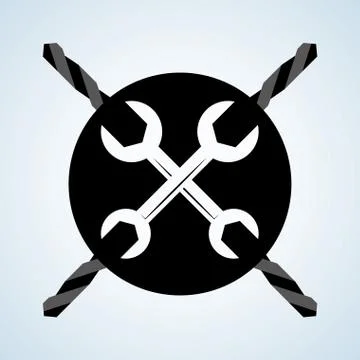 Tool  design. circle icon. flat illustration , editable vector Stock Illustration
