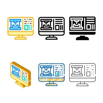 Tool design mechanical engineer color icon vector minimal Illustrazione stock