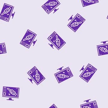 Tool design mechanical engineer glyph seamless pattern Illustrazione stock