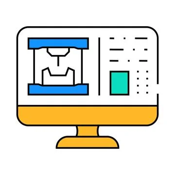 Tool design mechanical engineer icon color illustration 스톡 일러스트
