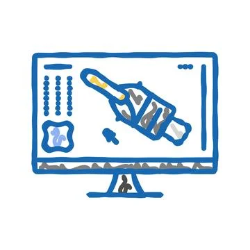 Tool design mechanical engineer icon doodle illustration Illustrazione stock