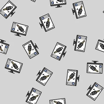 Tool design mechanical engineer vector seamless pattern Illustrazione stock