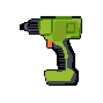 Tool drill pixel art vector illustration Stock Illustration