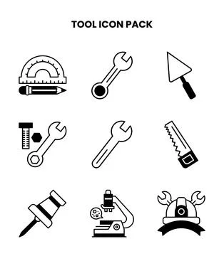 Tool DuoTone Bundle Icons Pack Stock Illustration