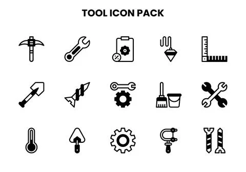Tool DuoTone Collection Icons Pack Stock Illustration