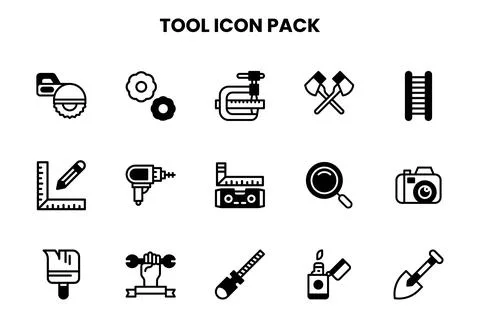 Tool DuoTone Design Icons Pack Stock Illustration