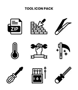 Tool DuoTone Graphics Icons Pack Stock Illustration
