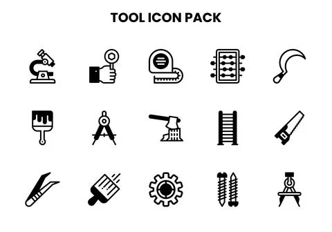Tool DuoTone Graphics Icons Pack Stock Illustration