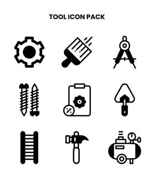 Tool DuoTone Graphics Icons Pack Stock Illustration