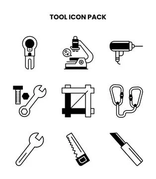 Tool DuoTone Graphics Icons Pack Stock Illustration