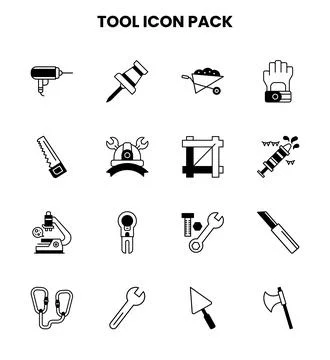 Tool DuoTone Icons Pack Stock Illustration