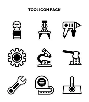 Tool DuoTone Set Icons Pack Stock Illustration